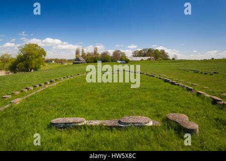 Dänemark, Seeland, Trelleborg, Reste der kreisförmigen Viking Stadt-Erdwall, 10. Jahrhundert Stockfoto