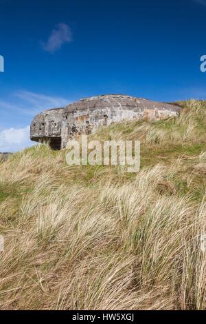 Dänemark, Jütland, Hanstholm, WW2-Ära deutschen Atlantikwall Bunker und Küstenartillerie Stockfoto