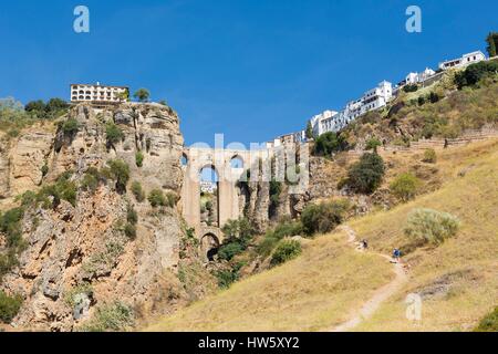 Spanien, Andalusien, Provinz Malaga, Ronda, der Puente Nuevo (neue Brücke) Stockfoto