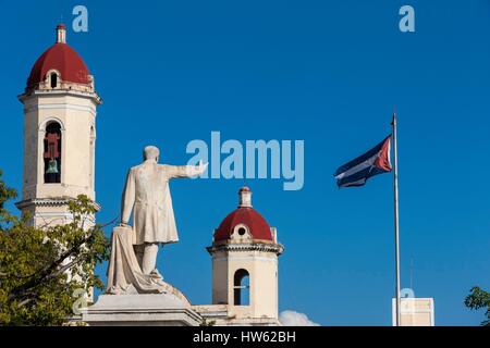 Kuba-Cienfuegos Provinz Cienfuegos Altstadt Weltkulturerbe von UNESCO JosΘ Martφ Platz die Kathedrale von der Stockfoto