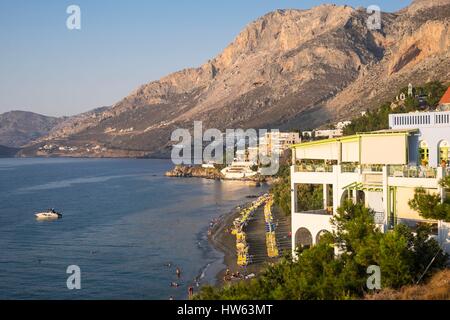 Griechenland, Dodekanes Inselgruppe, Kalymnos Insel, Massouri, Strand Stockfoto