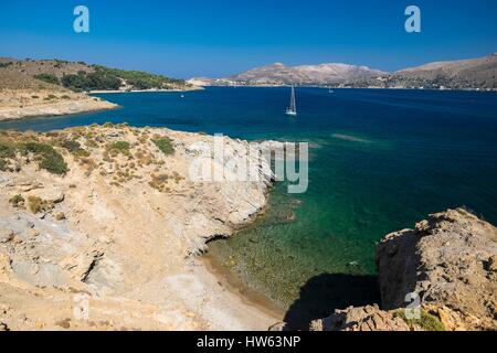 Griechenland, Dodekanes Inselgruppe, Leros Insel, Lakki Bucht Stockfoto