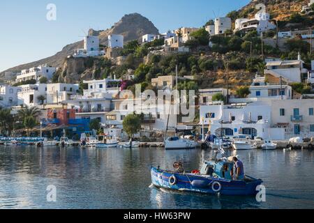 Griechenland, Dodekanes Inselgruppe, Leros Insel, Pandeli kleinen Fischereihafen Stockfoto