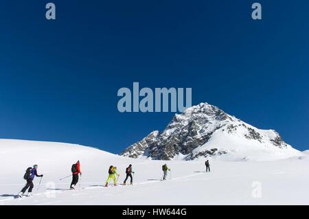 Italien, Piemont, Val Pelicce, hinauf gegen den Hals am Manzol Granero Refuge, im Grunde die 2933m Gipfel Monte Manzol Stockfoto