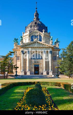 Ungarn, Budapest, Weltkulturerbe der UNESCO, Main Eingang der Szechenyi Bäder Stockfoto