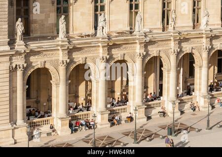 Frankreich, Paris, Bereich aufgeführt als Weltkulturerbe der UNESCO, der Richelieu-Flügel des Louvre, die jüngsten historischen Stockfoto