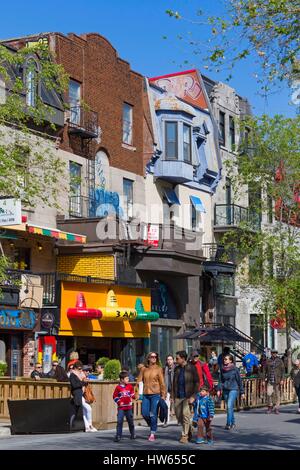 Kanada, Provinz Quebec, Montreal, Quartier Latin, Saint-Denis-Straße und Terrassen, Restaurant 3 Amigos Stockfoto