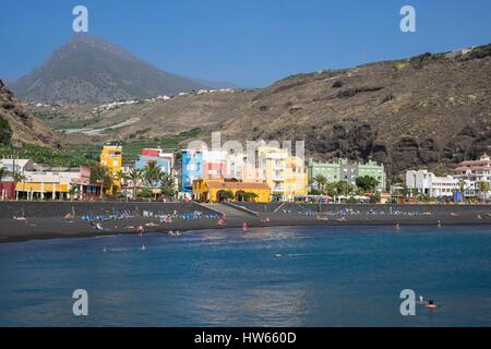 Spanien, Kanarische Inseln, La Palma Insel zum Biosphärenreservat der UNESCO, die kleine Searesort von Puerto de Tazacorte Stockfoto