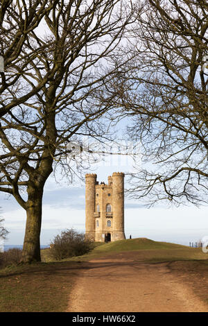 Broadway Tower, ein 18. Jahrhundert Torheit auf Broadway Hill, Cotswolds, Worcestershire England UK Stockfoto