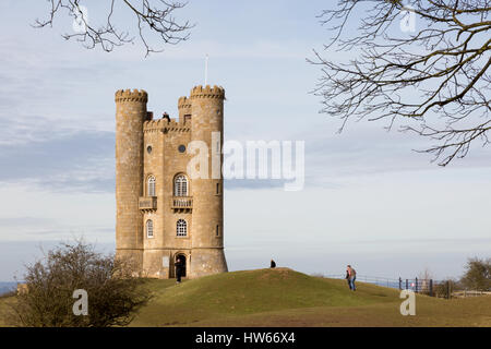 Broadway Tower, ein 18. Jahrhundert Torheit auf Broadway Hill, Cotswolds, Worcestershire England UK Stockfoto