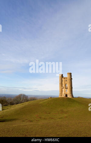 Broadway Tower, ein 18. Jahrhundert Torheit auf Broadway Hill, Cotswolds, Worcestershire England UK Stockfoto