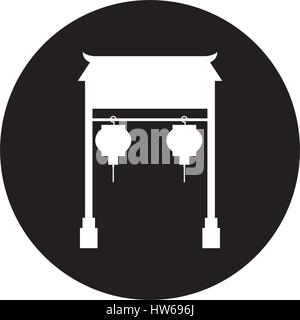 asiatische Kultur Portal-Symbol Stock Vektor