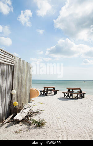 Am Strand Konzessionär im Lovers Key State Park, verkaufen alles von Snacks, Köder, Paddleboard und Kajakverleih. Stockfoto