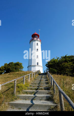 Leuchtturm Dornbusch, Insel Hiddensee, Ostsee, Rügen, Mecklenburg-Vorpommern, Deutschland, Europa Stockfoto