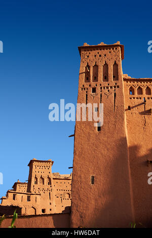 Adobe-Gebäude der Berber Ksar oder befestigte Dorf von Ait Benhaddou, Sous-Massa-Dra-Marokko Stockfoto