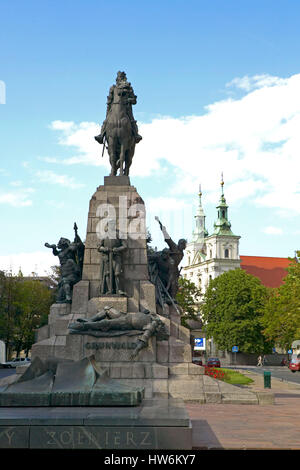 Denkmal zur Erinnerung an die Schlacht von Grunwald, 15 Juli 1410 in Krakau, Polen, Europa Stockfoto