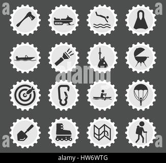Aktive Erholung einfach Icons für Web und Benutzeroberfläche Stock Vektor