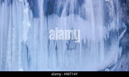 Plitvicer Seen Winter Wasserfälle Stockfoto