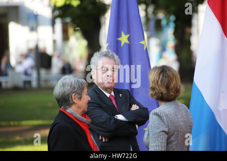 Bad Doberan, Deutschland, 18. September 2014: Bundespräsident Heinz Fischer besucht Bundespräsident Gauck für Deutsch sprechende Staatsoberhäupter treffen. Stockfoto
