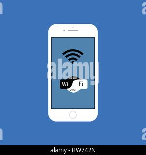 Freie Wi-FI weiß Smartphone illustration Stock Vektor