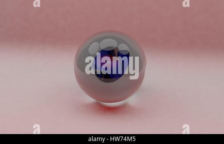 Glas Kugel Hintergrund 3d render Stockfoto