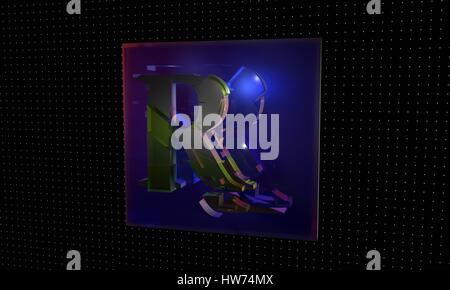 Technological, Brief blauen Hintergrund 3d Render, arbeiten Stockfoto