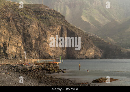 Strand Und Landschaft Bei Puerto de Las Nieves, Insel Gran Canaria, Kanarische Inseln, Spanien | Strand und Landschaft am Puerto de Las Nieves Gran Ca Stockfoto