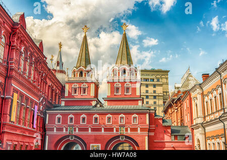 Auferstehung Tor aka iberischen Tor, Haupteingang auf dem Roten Platz in Moskau, Russland Stockfoto