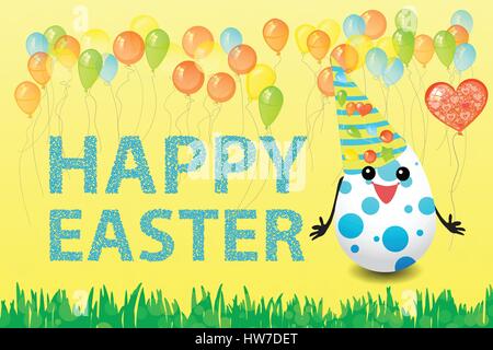 Osterferien. Das schelmische Ei Stock Vektor