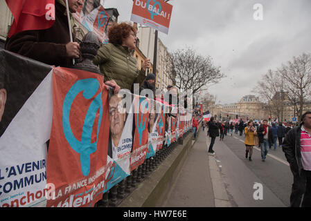 Paris: "laufen für die sechste Republik" mit Jean-Luc Mélenchon Stockfoto