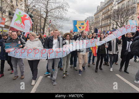 Paris: "laufen für die sechste Republik" mit Jean-Luc Mélenchon Stockfoto