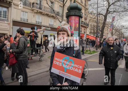 Paris: "laufen für die sechste Republik" mit Jean-Luc Mélenchon Stockfoto