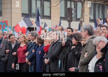 Paris: "laufen für die sechste Republik" mit Jean-Luc Mélenchon Stockfoto