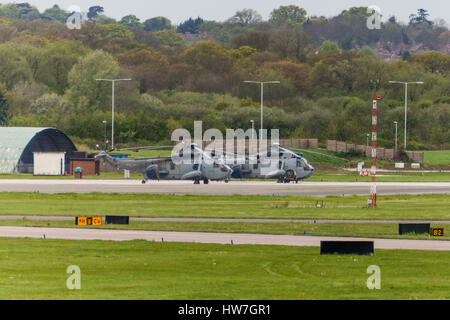 RAF Taifune & RN Sea Kings nehmen befristete Aufenthaltserlaubnis an RAF Northolt, als Teil des Olympischen Wächter.  Mitwirkende: Atmosphäre, wo anzeigen: London, Vereinigtes Königreich bei: 5. Mai 2012 Stockfoto