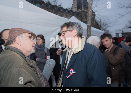 Paris: "laufen für die sechste Republik" mit Jean-Luc Mélenchon Stockfoto
