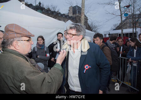 Paris: "laufen für die sechste Republik" mit Jean-Luc Mélenchon Stockfoto
