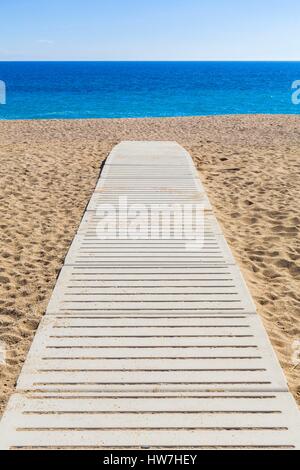 Spanien, Katalonien, Maresme Küste Pineda de Mar Strand Stockfoto