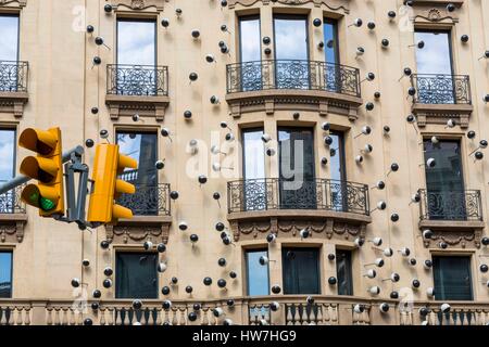 Spanien, Katalonien, Barcelona, Ohla Hotel eröffnete im Jahr 2010, Luxus-Hotel-Fassade des katalanischen Künstlers Frederic Amat Stockfoto