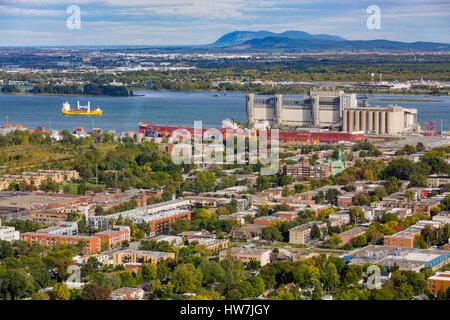 Kanada, in der Provinz Quebec, Montreal, die Stadt Mercier Hochelaga Maisonneuve im Ostteil der Stadt, der Handelshafen auf dem St. Lawrence River Stockfoto