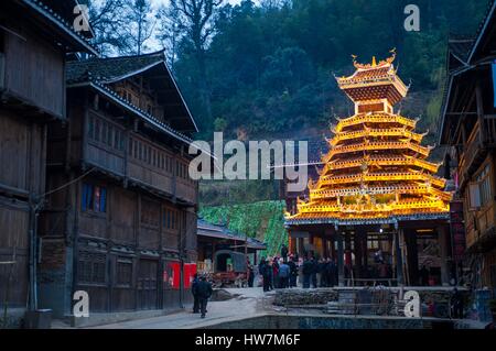 China, Guizhou, Zhaoxing, wenig Kapital der Dong Stockfoto