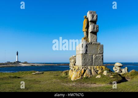 Frankreich, Finistere, Iroise, Iles du Ponant, Parc Naturel Regional d'Armorique (Armorica Regionaler Naturpark), Ile de Sein, mit der Bezeichnung Les Plus Beaux de France (die schönste Dorf in Frankreich), Denkmäler für den freien Senans Stockfoto