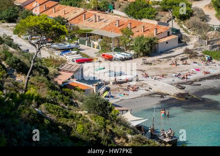 Frankreich, Bouches du Rhone, Marseille, die Calanques Nationalpark, Sormiou Bucht Stockfoto