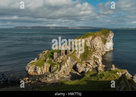 Kinbane Castle Ruinen, Land Antrim, Nordirland. Stockfoto