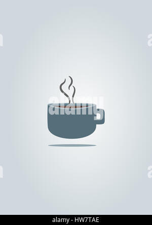 Einfache flache Kaffee-Symbol Stockfoto