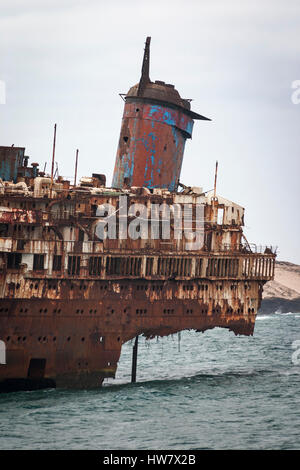 SS American Star Schiffbruch auf Fuerteventura, Kanarische Inseln, Spanien Stockfoto