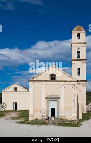 Frankreich, Haute Corse La Balagne Region, Sant Antonino, Stadtkirche Stockfoto