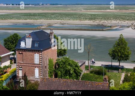 Somme, Frankreich, Saint Valery Sur Somme, Somme Bucht Ferienort, erhöhte Ansicht des Hauses von La Baie de Somme Stockfoto