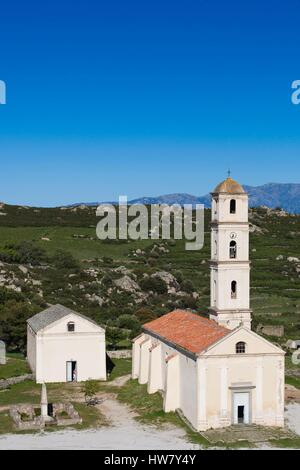 Frankreich, Haute Corse La Balagne Region, Sant Antonino, Stadtkirche Stockfoto