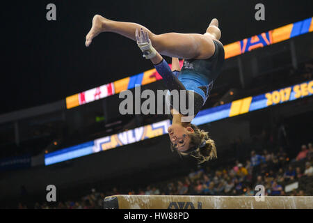 Jacksonville, FL, USA. 18. März 2017. Universität von Kentucky Turnerin KATIE STUART auf dem Schwebebalken die Jacksonville Veterans Memorial Arena in Jacksonville, FL. Credit konkurriert: Amy Sanderson/ZUMA Draht/Alamy Live News Stockfoto