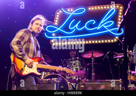 Spicewood, Texas, USA. 16. März 2017. LUKAS NELSON führt zu Glück Reunion, eine jährliche Musik-Event anlässlich Willies Nelson Ranch bei SXSW. Bildnachweis: Rustin Gudim/ZUMA Wire/ZUMAPRESS.com/Alamy Live-Nachrichten Stockfoto